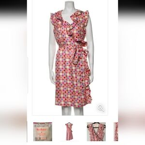 LUSH White Pink Sleeveless Dress | Size Medium